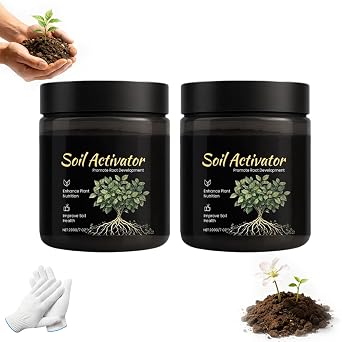 Soil Activator, Soil Activator for Plants, Concentrated Soi-l Improver & Conditioner for Garden, Promotes Root Growth, Relieves Soi-l Compaction, Plant Fertilizer, for Vegetables & All Plants 2 pcs