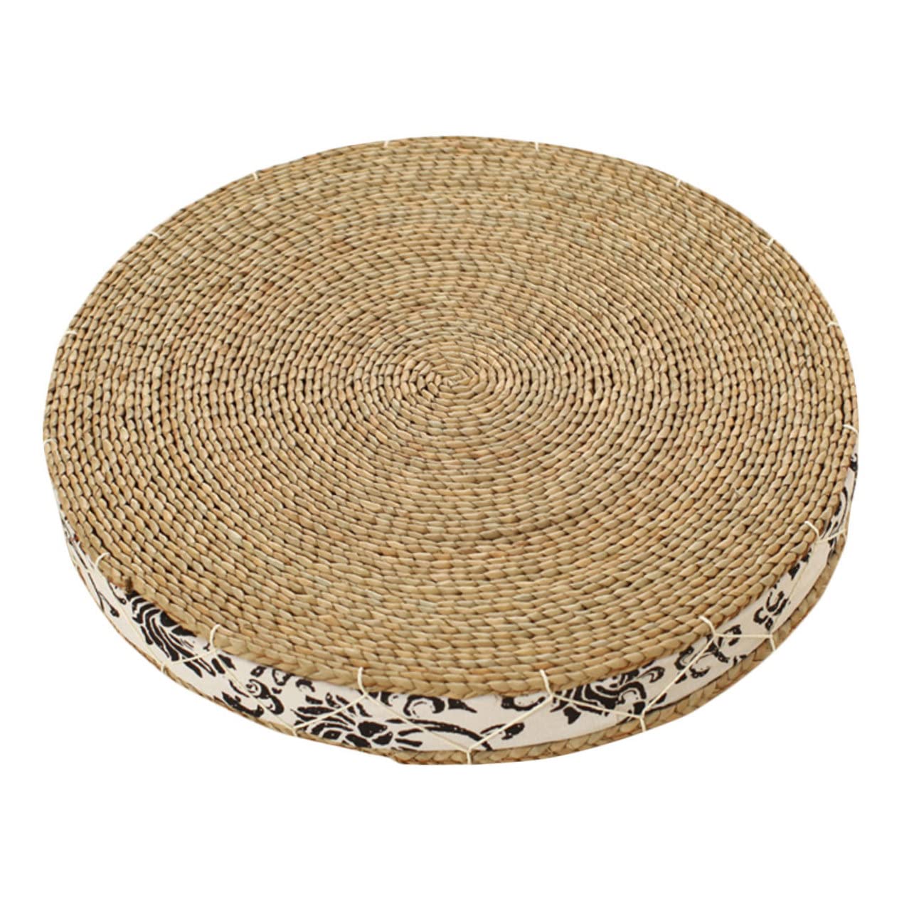 Coussin assise paille contre mal de dos tapis sol rond 40cm