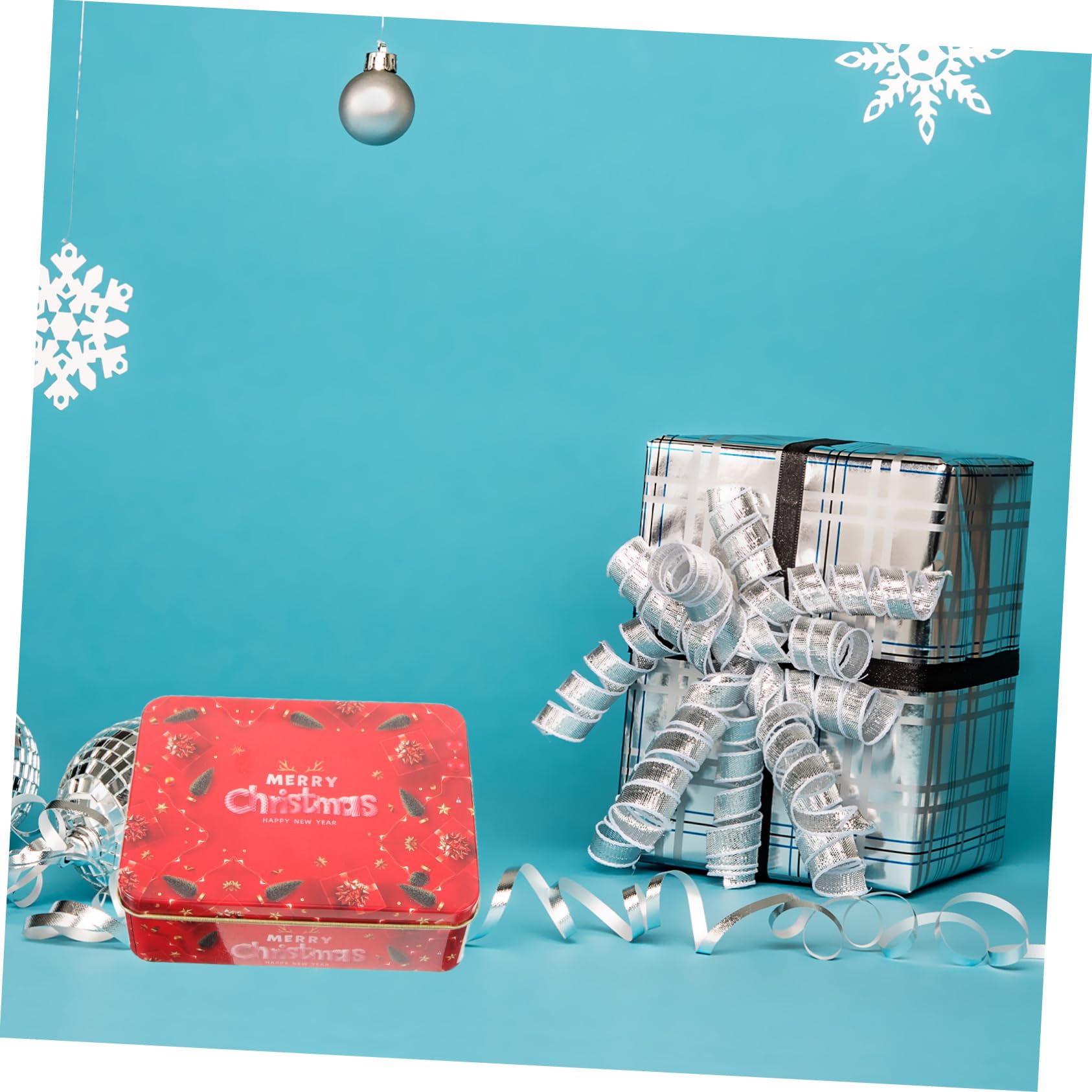DIKACA 8 Stck. Teiliges Weihnachts Geschenkdosen aus Metallblech mit Deckeln Kleine Stabile Aufbewahrungsboxen für Grußkarten Kekse und Dekorative Geschenkverpackung mit Festlichen