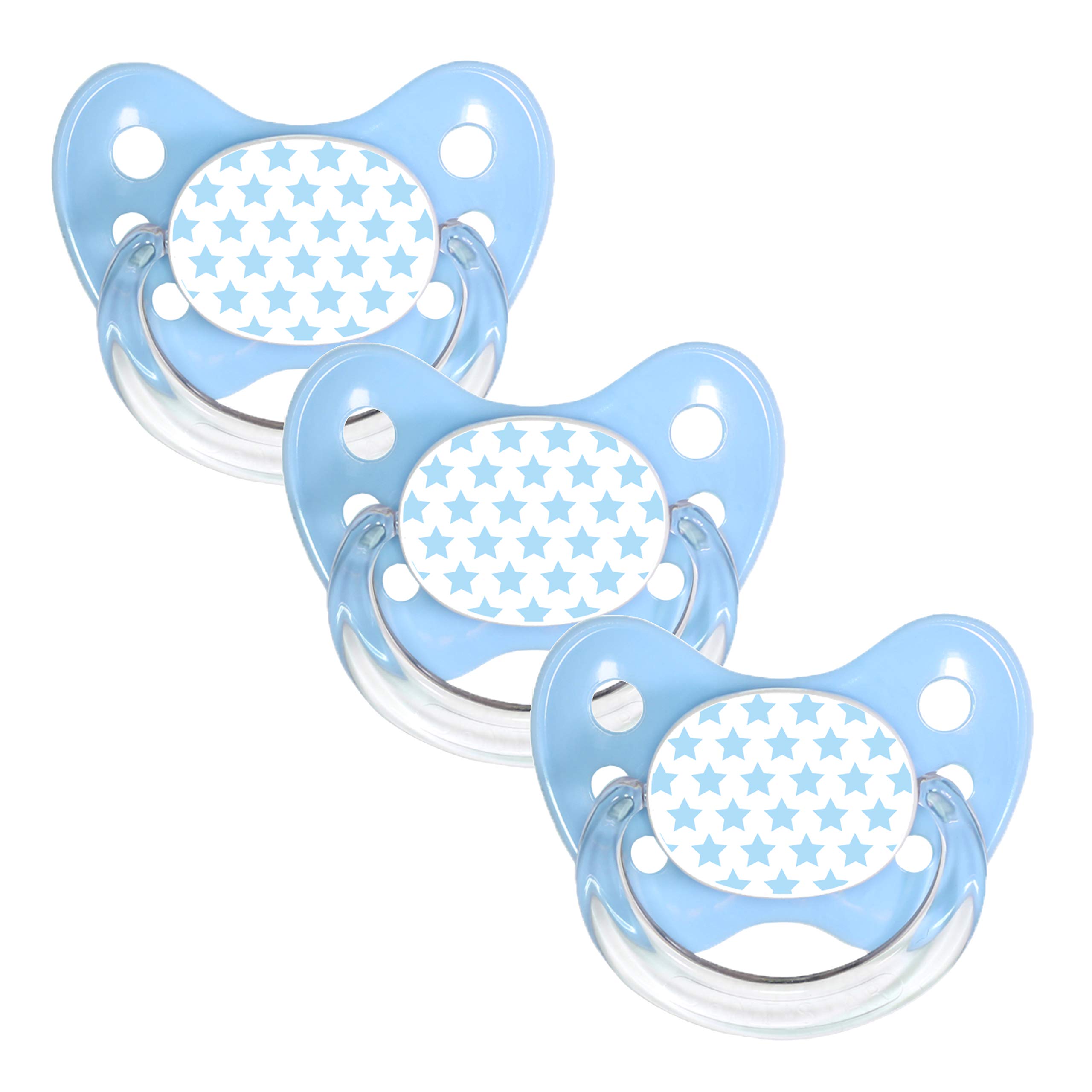 dentistar Set de 3 Chupetes Ortodónticos de Silicona – Talla 1, 0-6 meses – Chupete recien nacido previene la desalineación de los dientes – Libre de BPA – Corazón, Azul — view 39