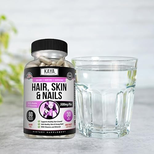 Miniatura 6 de Kaya Naturals Cápsulas de uñas BIOTIN Vitamina D Vitamina B-12 A Apoyo de ácido fólico, Suplemento vitamínico de apoyo para el cabello