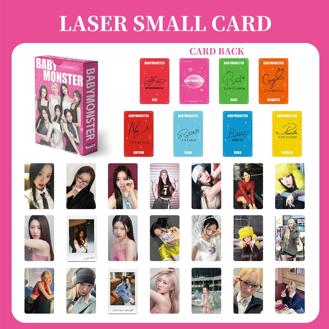 Babymonster Kpop Lomo Card Photocards 55 Pièces Carte D'Album Bm Collection