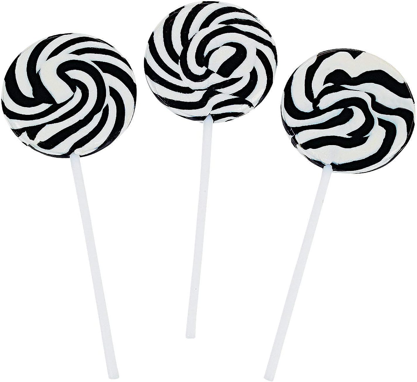 Black and White Swirl Pop Suckers (24 individually wrapped lollipops) Party Candy