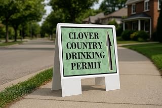 Clover Country Drinking Permit St. Patrick'S Day Irish Dark Clover Up Arrows A-Frame Single Sided 23x23 in. sign