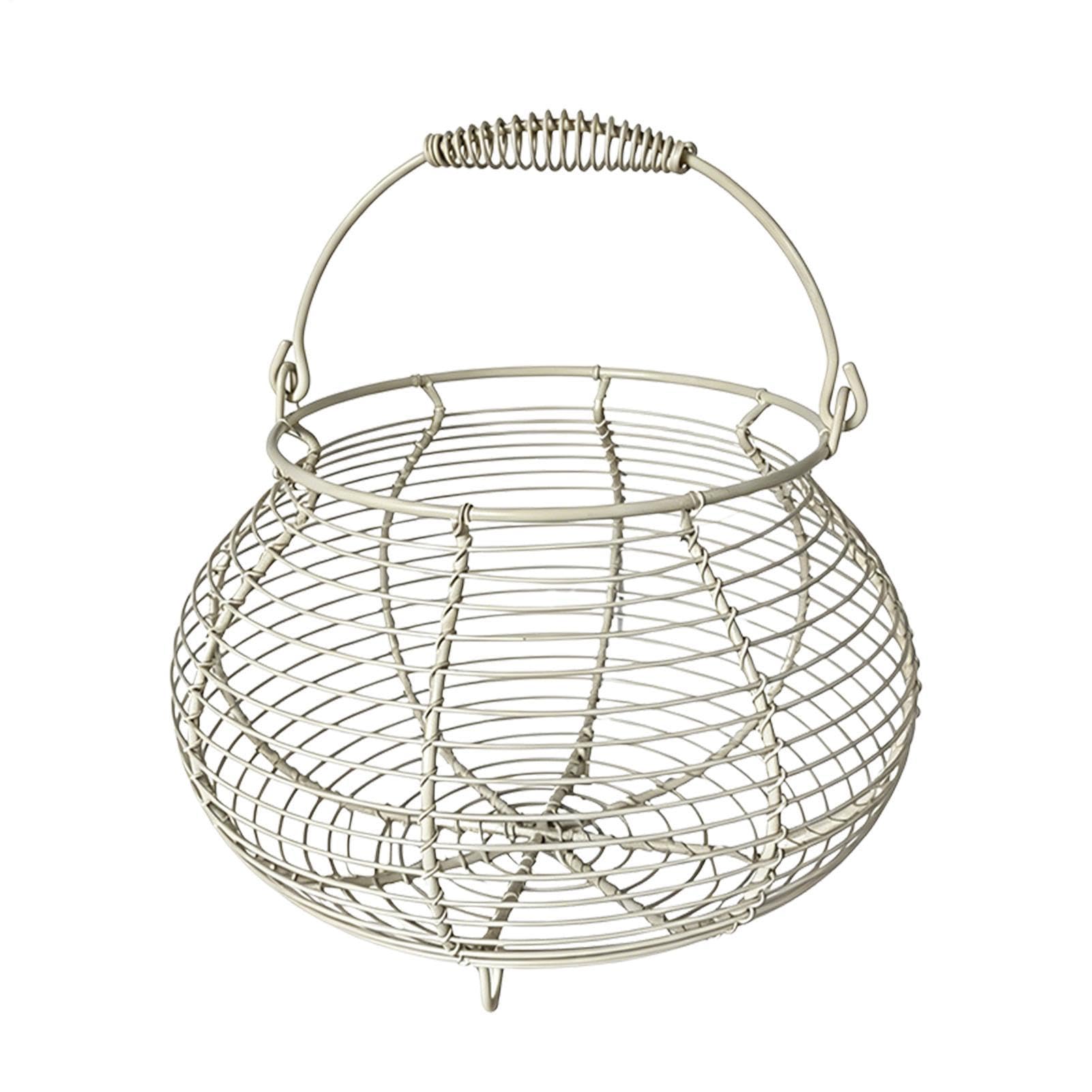 Cesta de alambre de 20 x 15 cm, almacenamiento de huevos de encimera y frutas estilo granja