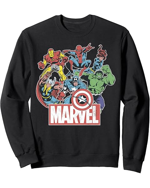 Marvel Avengers Team Retro Comic Vintage Sweatshirt Sweatshirt