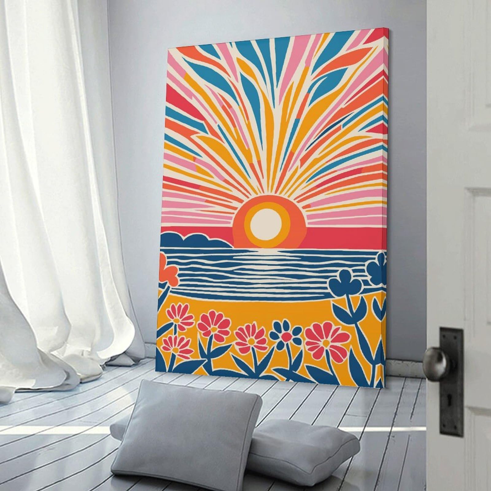 Junmoney Decorative Canvas Print Colorful Sunshine Scenic, 20x30inch(50x75cm), for Office, Study Or Home Workspace, Decorative Artwork for Productive Spaces