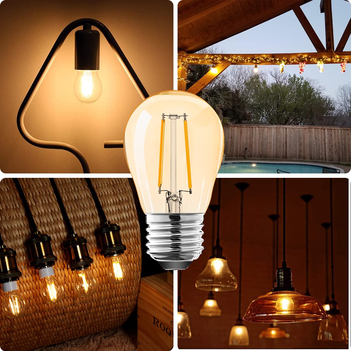 Lot De 10 Ampoules à Filament LED E27 2 W Ampoule Edison Vintage à économie D'énergie Ampoules LED Edison Blanc Chaud 2700 K - Maison