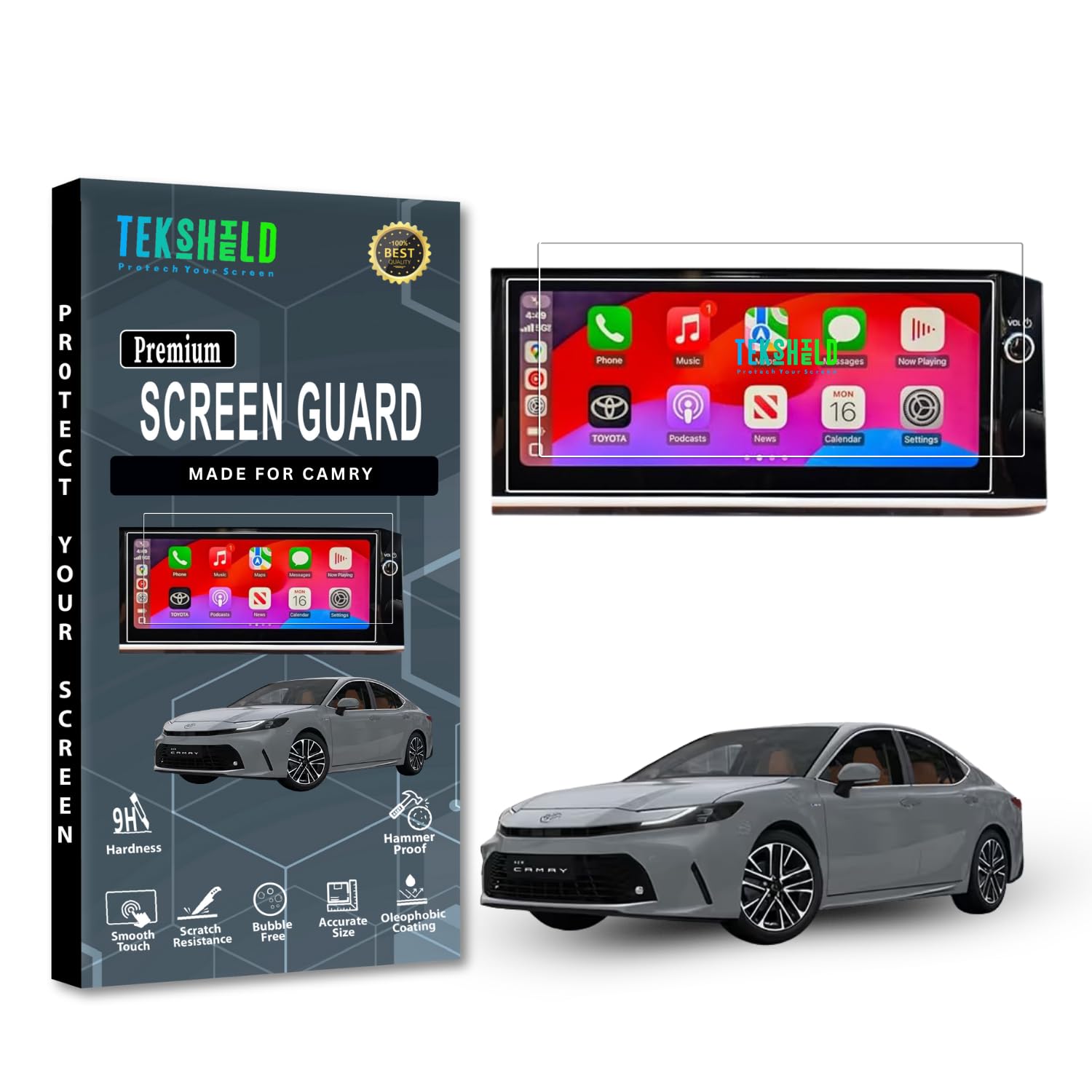 Tek Shield Screen Guard Protector For TOYOTA CAMRY 2025 || 12.3 INCH" Infotainment || Elegance, Sprint Edition Models || HD Clarity, 9H Hardness, Bubble Free, Unbreakable, Anti-Scratch [Not a Tempered Glass]