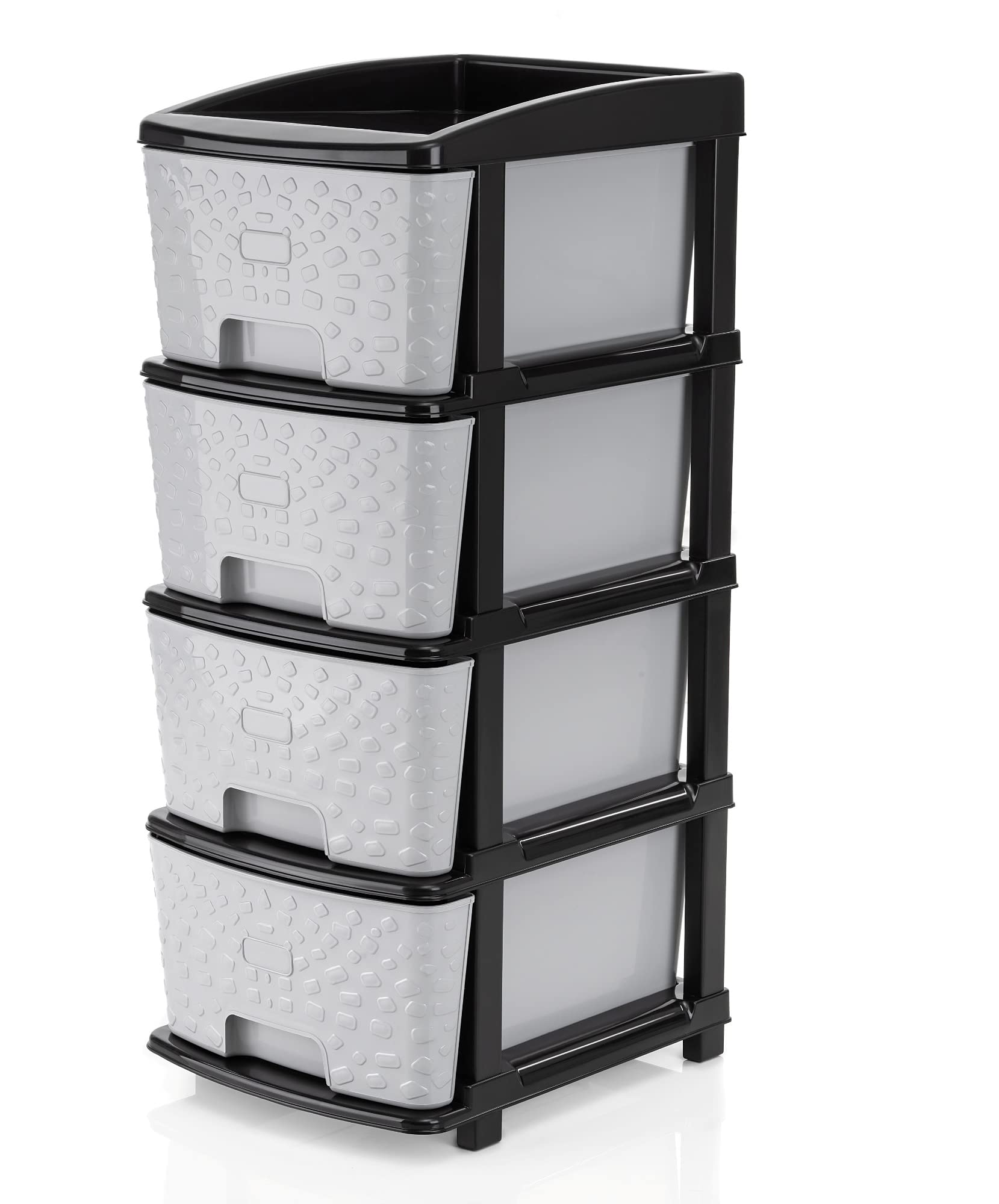 TEX-RO Chest of Drawers : Versatile Drawer Storage Organizer & Organisers Storage Box for Ideal for Neat and Tidy Storage Solutions plastic drawers storage (Grey&Black, 4XL)-image-39