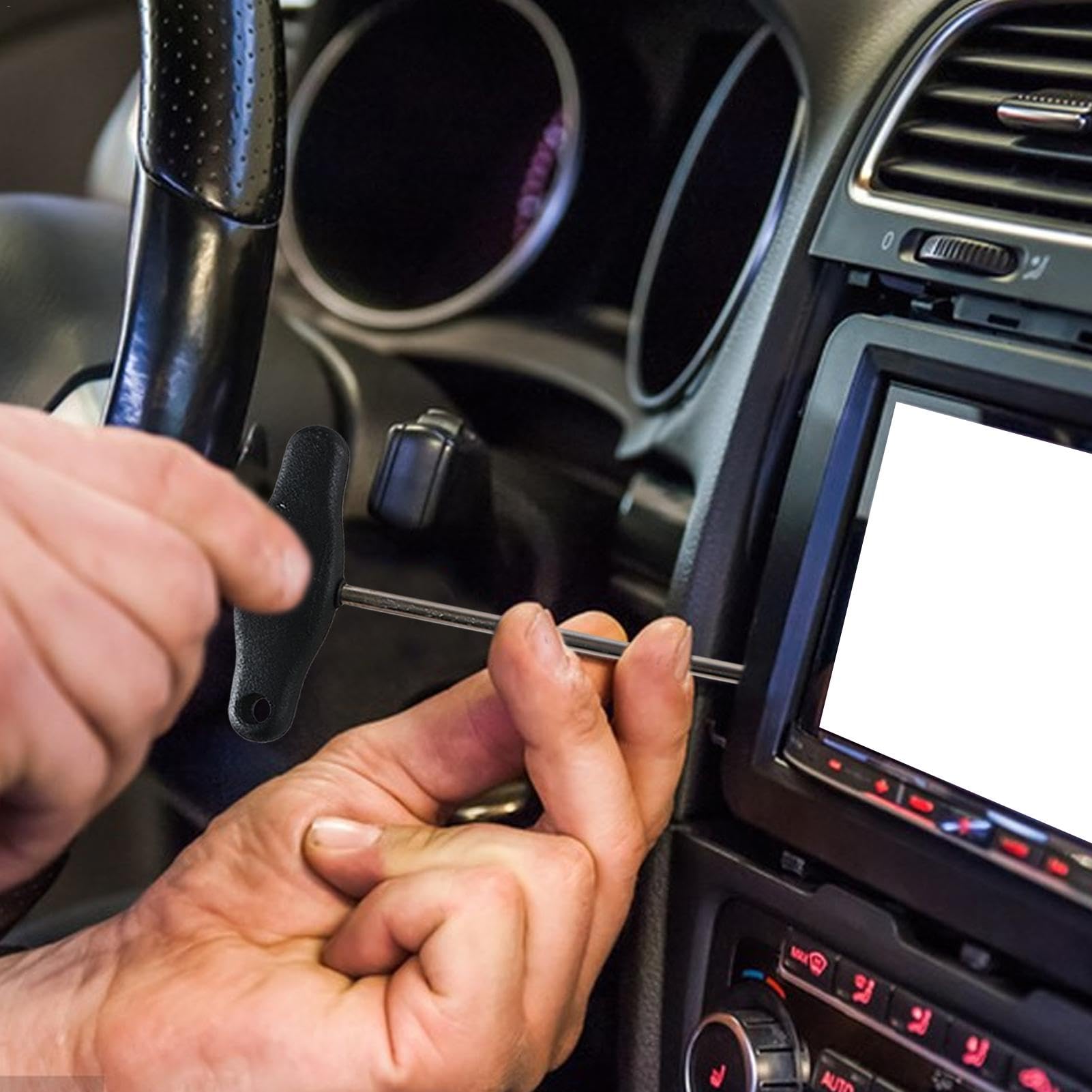 Set Di 2 Ganci Per Rimozione Strumenti Auto FACULX - Multiuso Per Tachimetro, Lunghezza 200 Mm, Per Mercedes