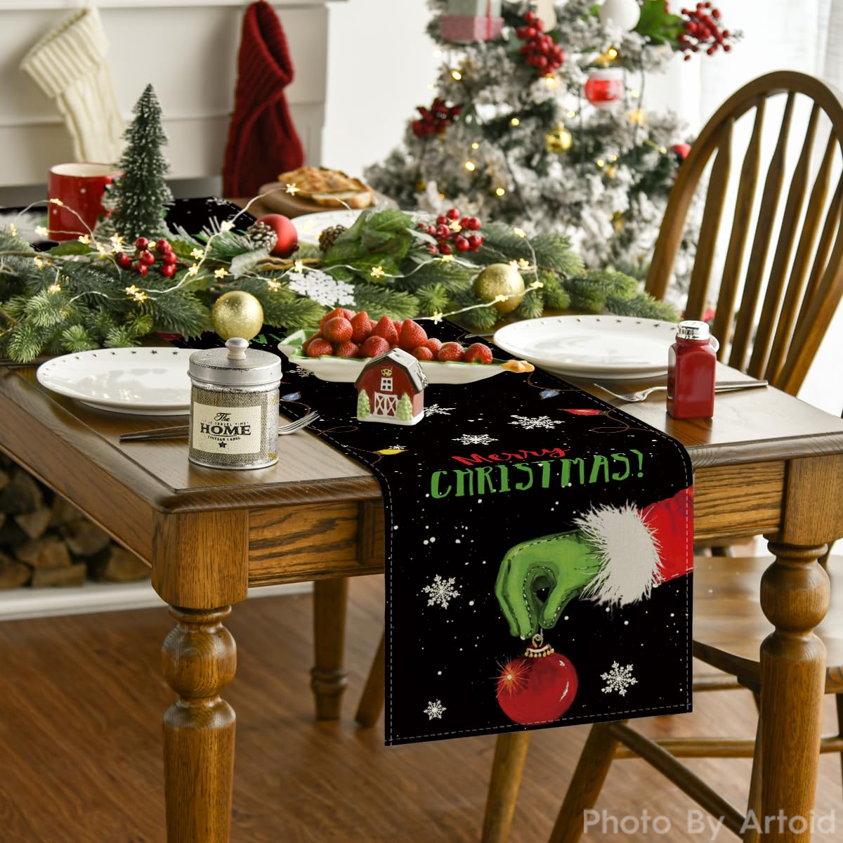 Artoid Mode Weihnachts Tischläufer 40x140cm - Winter Design Mit Hirschen & Bäumen