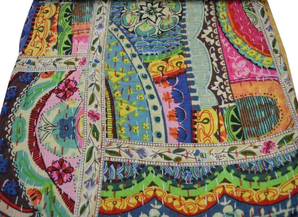 Indian Handmade Twin/Queen/King Size Cotton Patchwork Kantha Quilt Reversible Bedding Quilt (Twin)