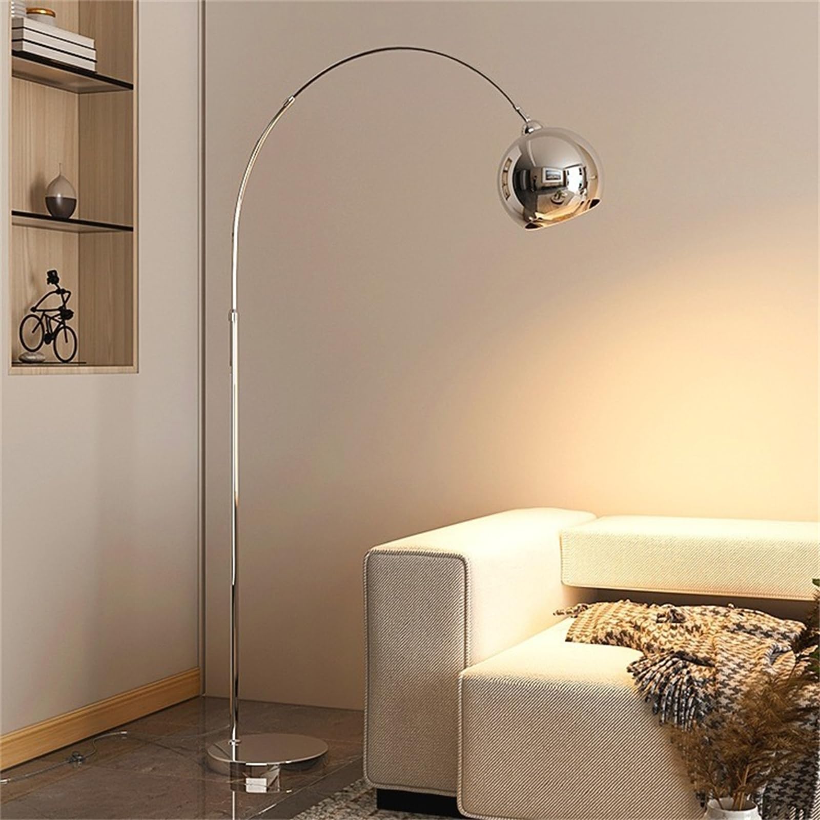 Standardowe lampy do salonu 71 "3 Temperatury Kolor marmurowa podstawa nowoczesna lampa podłogowa lampa łukowa do salonu z regulowanym kloszem do sypialni lampy