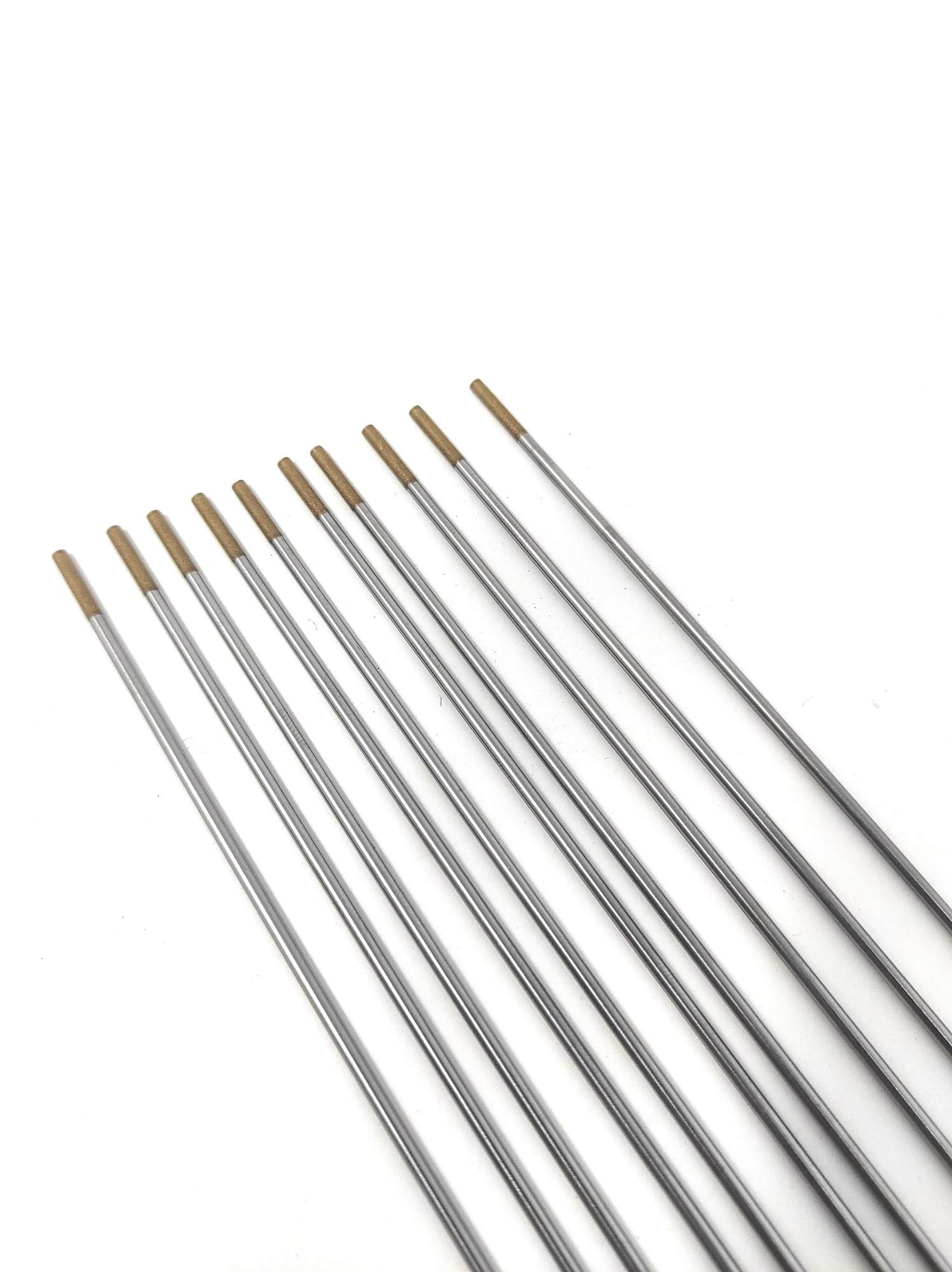 ELCAN Tungstens TIG soudage Lanthane 1,5% or WL15 professionnel, 1,0 1,6 2,0 2,4 3,2 mm électrodes de soudage au chalumeau TIG, 10 unités - Dimensions: 2,0 x 175 mm