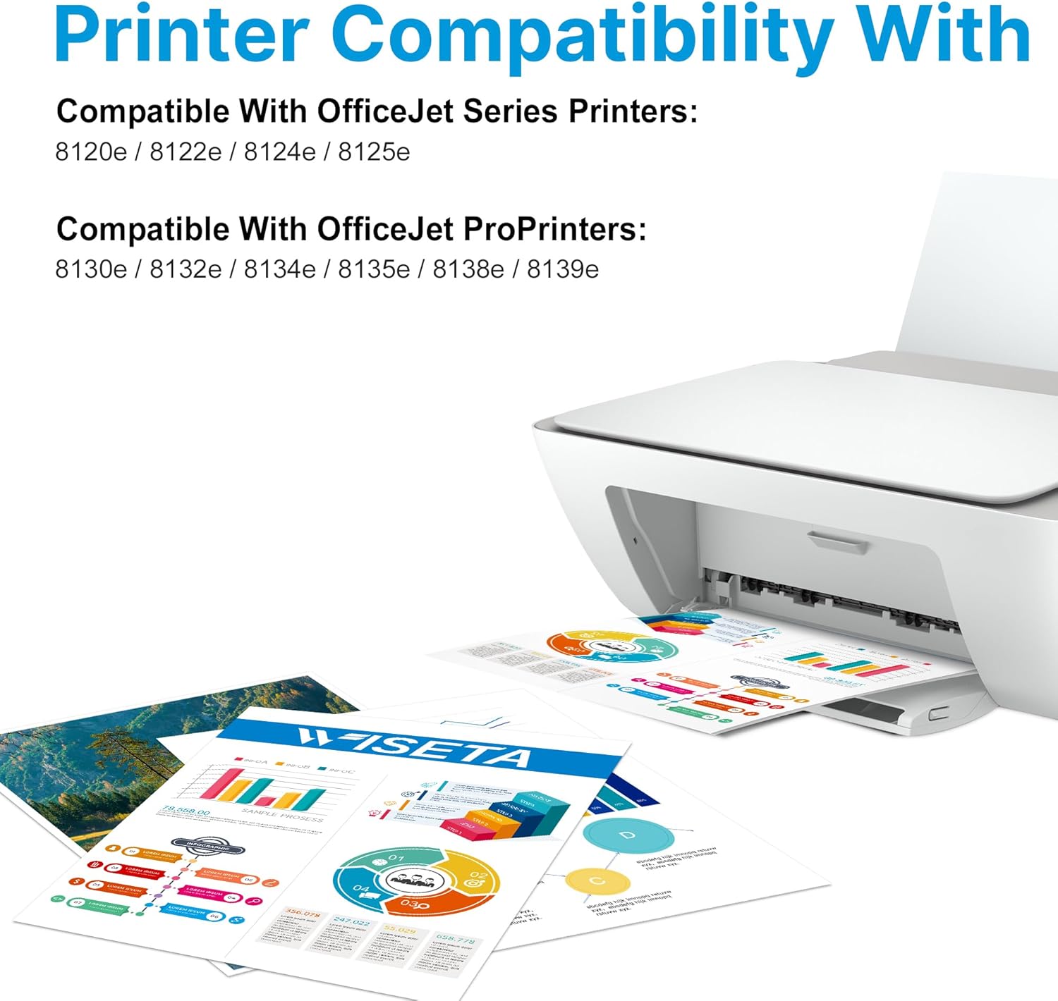 923 Ink Cartridges for HP Printers Compatible for HP 923 Ink Cartridges Combo Pack Work for OfficeJet Pro 8135e 8138e 8139e 8130e 8120e 8122e 8124e (Black Cyan Magenta Yellow, 4 Pack，Without Chip)