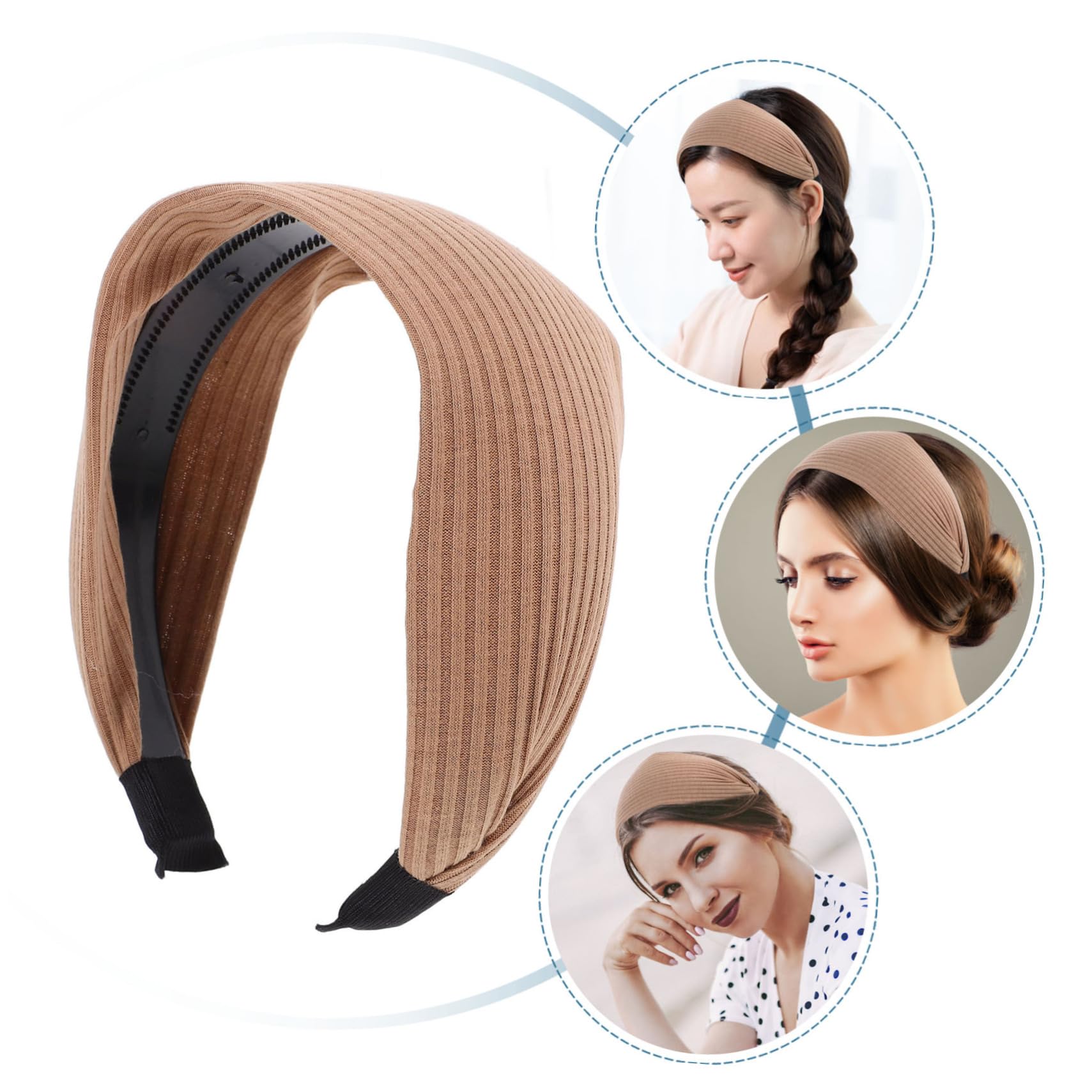 4piezas Diadema Ancha Antideslizante Para Mujeres Cintillo De Moda Accesorio Ligero y Cómodo Para Maquillaje y Lavado De Cara Para Uso Diario y Ocasiones Especiales