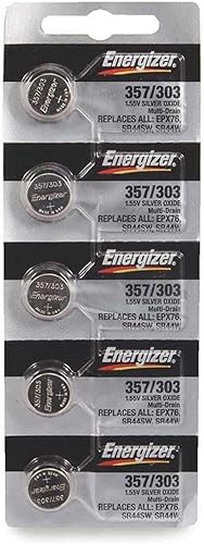 Energizer Batería de óxido de plata 357/303: Paquete de 5