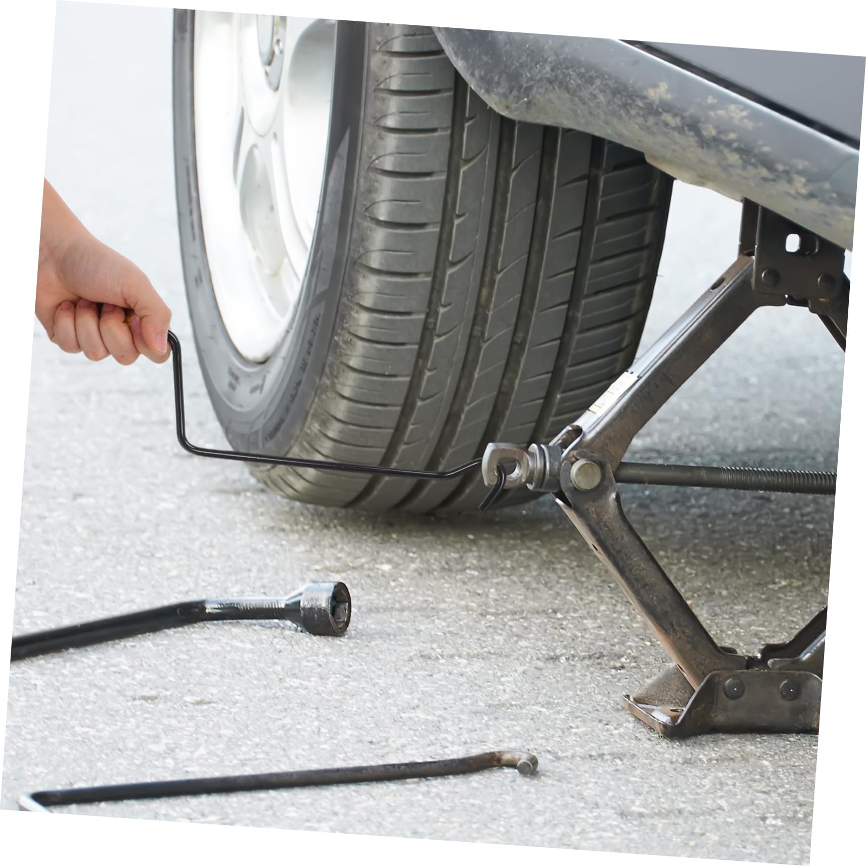 Maniglia per Sollevatore Auto Car Lift in Acciaio Nero, Accessorio per Cric Automobilistici
