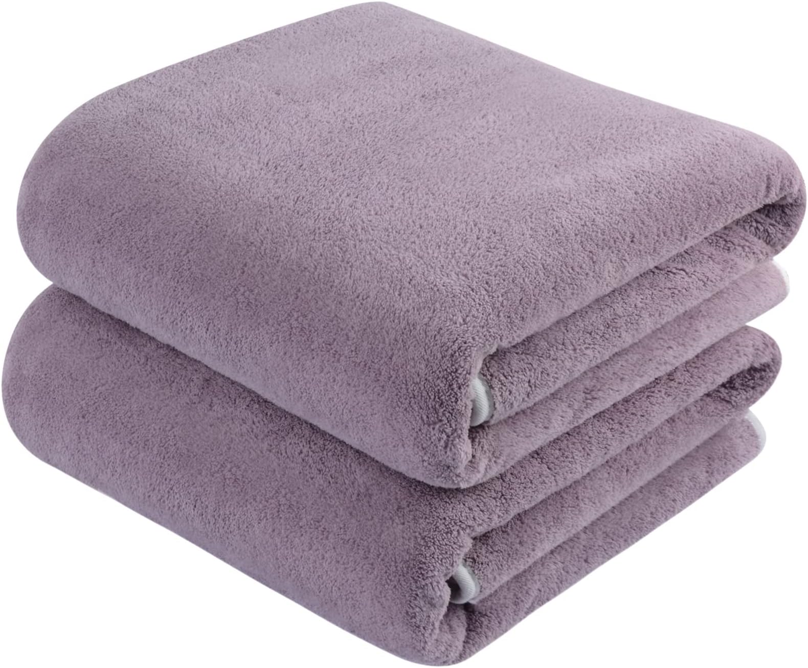 KinHwa Microfiber Bath Towel Large Bathroom Towel Absorbent Shower Towels Soft Bath Towels Large Size for Women Men Ideal for Spa, Swimming, (2, Purple, 30x60 inch)