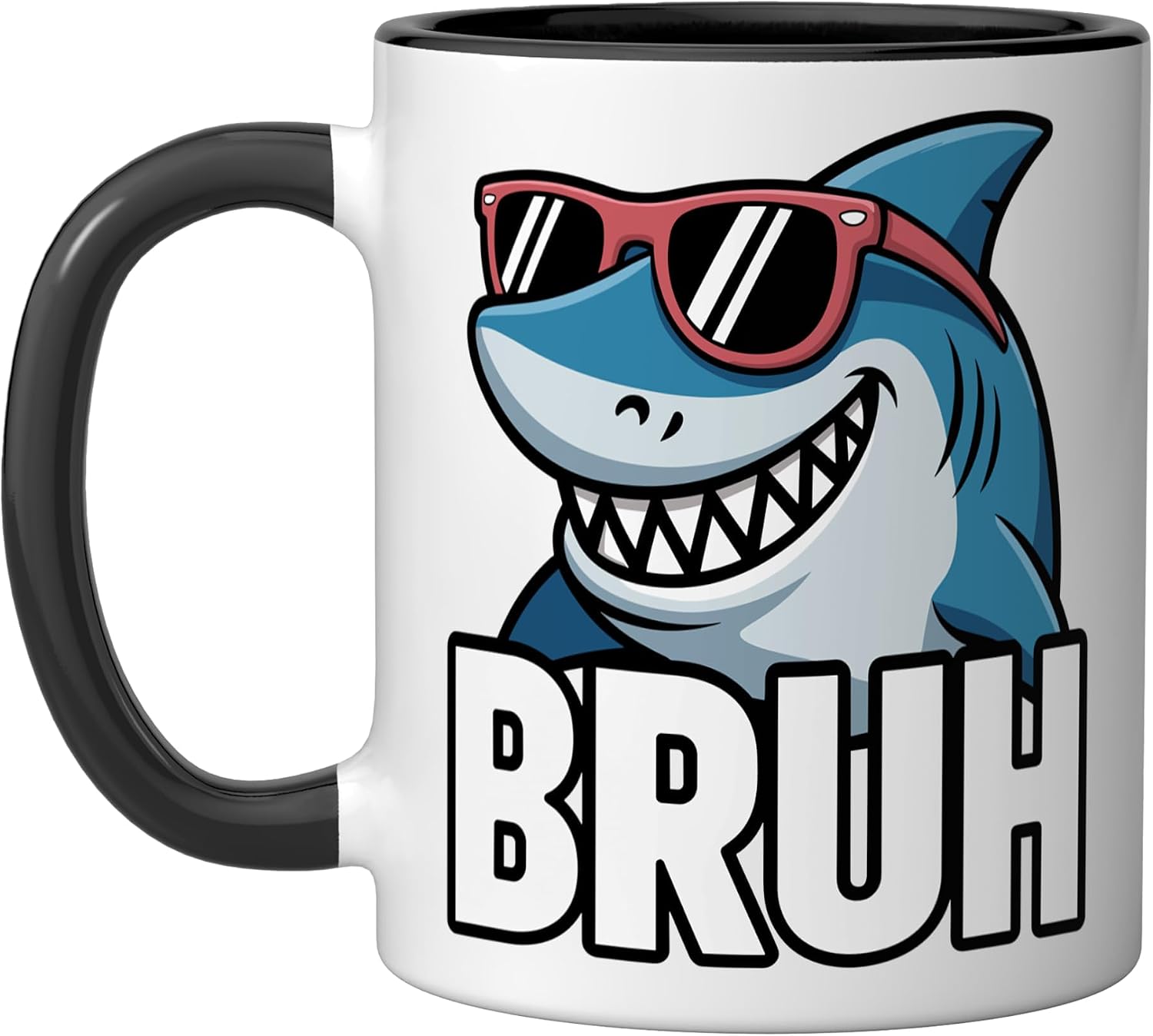 Cool Shark Costume For Men Women Kids Boys Girls Adult Shark Ceramic Mug, Pink/White, 15oz image 4