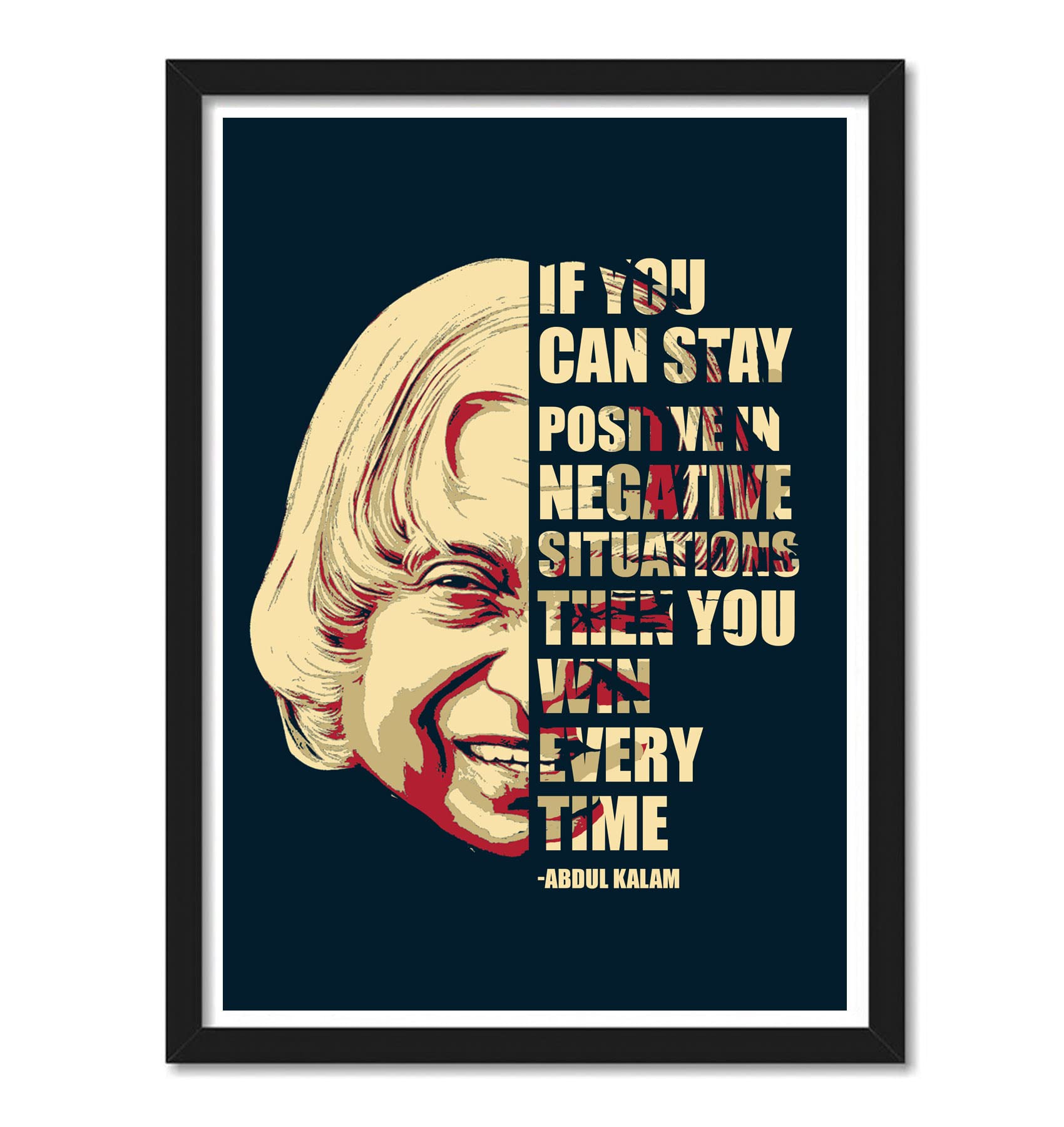 GRAY WALL Good Hope Synthetic Wood Hanging Abdul Kalam Motivational Quote Framed Poster for Room & Office 10Inch X 13Inch, 1 Pieces