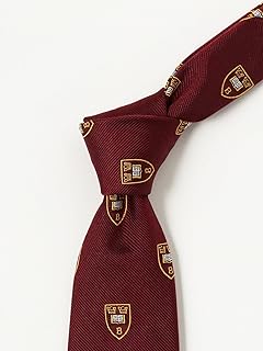 Silk Crest Embroidery Tie 38-44-0007-107 38440007107: Burgundy