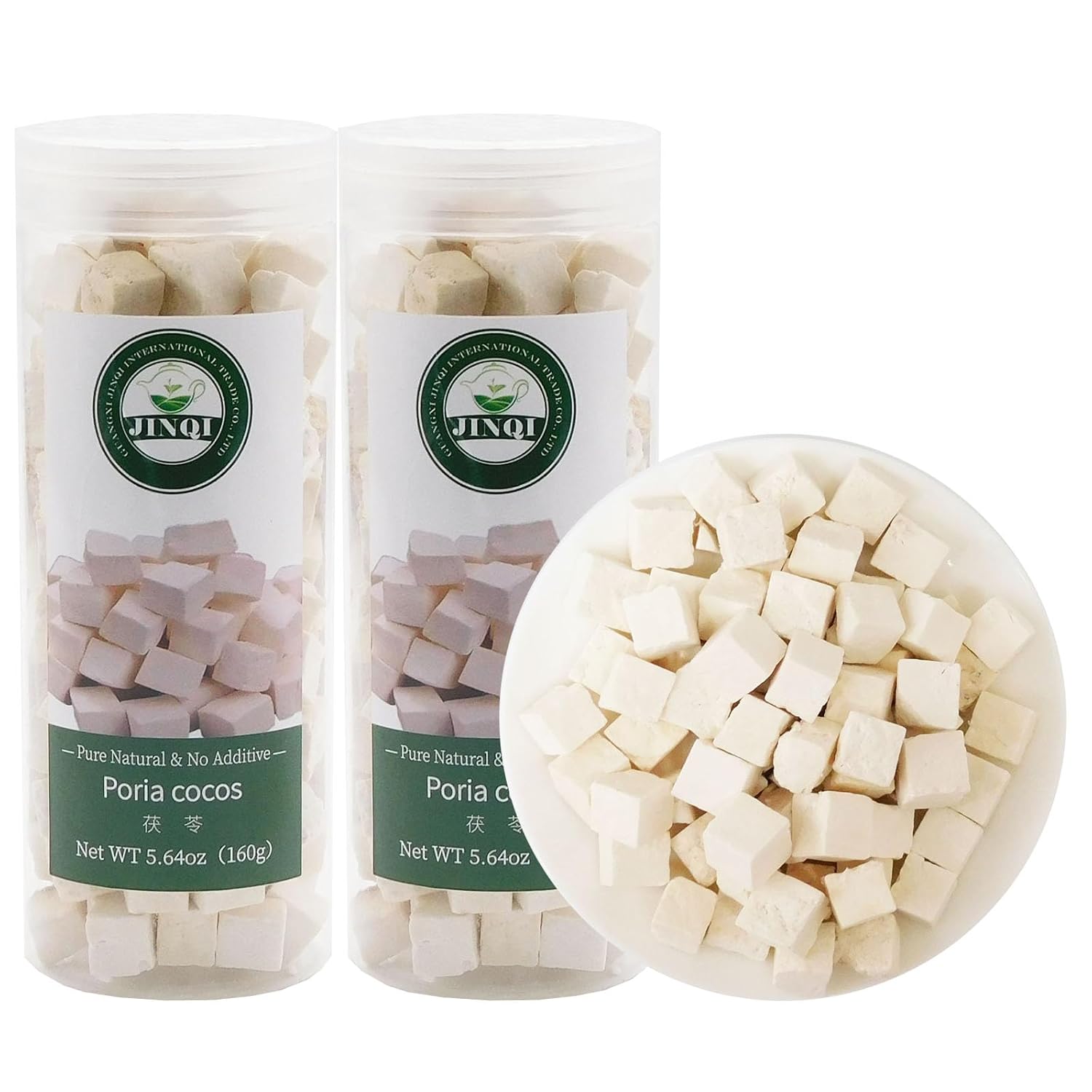 JINQI Dried Poria Cocos Fu Ling 茯苓 白茯苓 伏苓 11.28oz/320g (5.64oz/160g*2) Poria Tea White Poria, Holiday Gifts, Tea Gifts, Can be Make Water/Make Soup