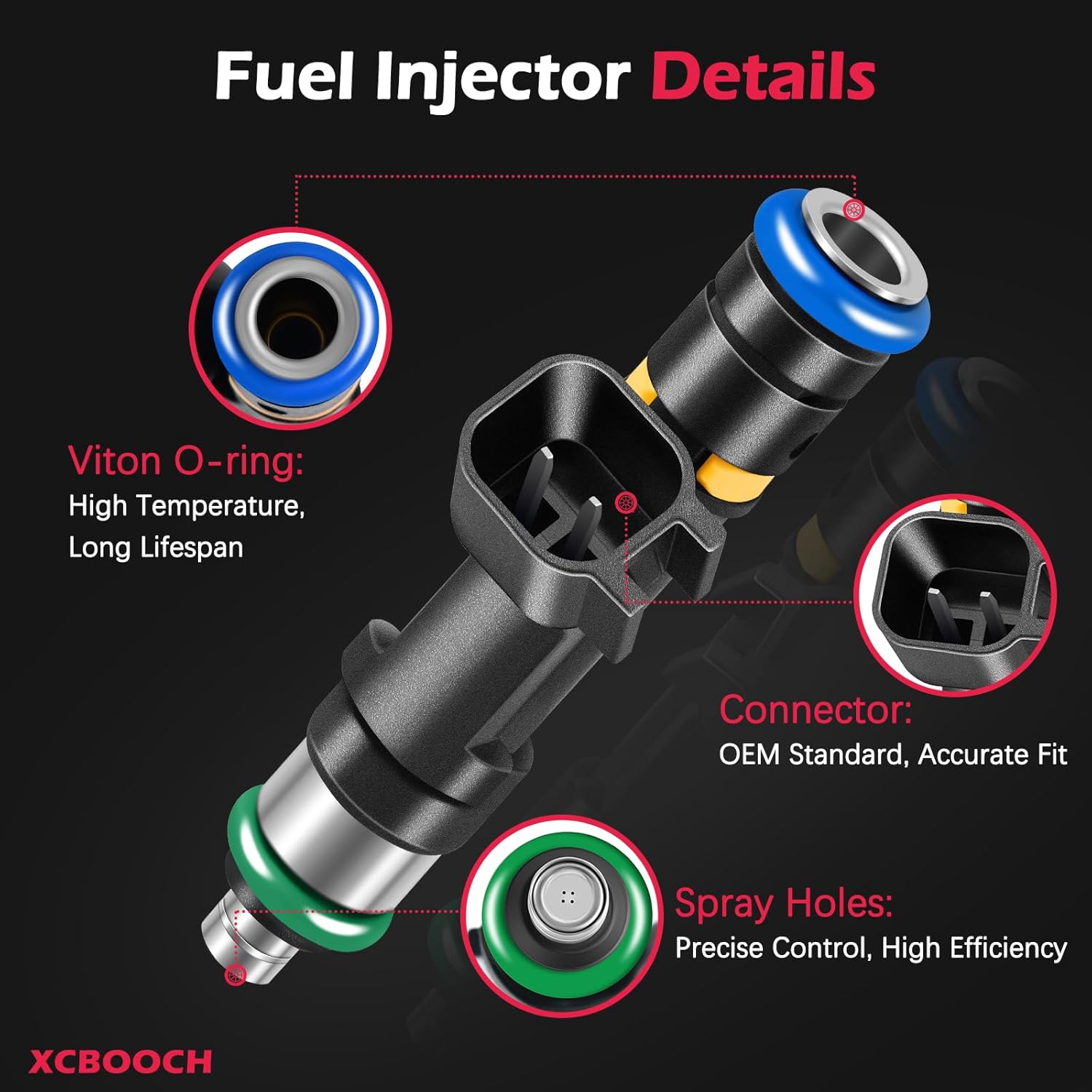 Fuel Injectors Set of 6 Compatible with Chrysler for Town & Country Voyager, for Dodge for Grand Caravan, for Jeep for Wrangler, for Volkswagen for Routan, Replace 0280158119 FJ1029