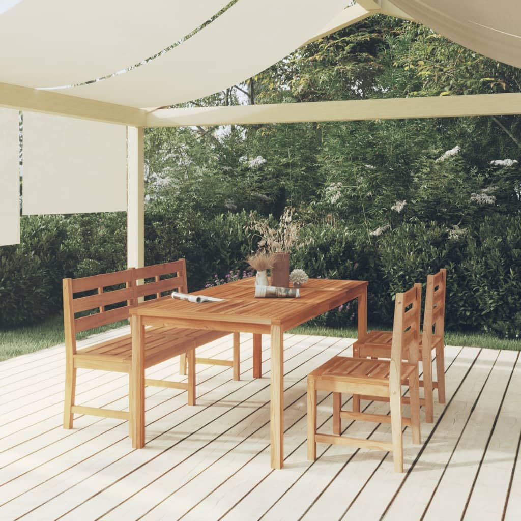 Mobili,Mobili da esterno,Set di mobili da giardino,Set da pranzo da giardino in legno massello di teak da 4 pezzi