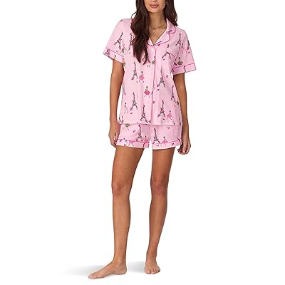 Bedhead PJs Short Sleeve Cotton Knit Boxer Pajama Set Women