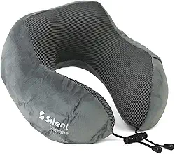 Travesseiro Apoio Encosto de Pescoço Silent para Viagem Ergonômico em Forma de U - Travesseiro,ótimo para viajar,dormir, relaxar em casa e no trabalho (Cinza)
