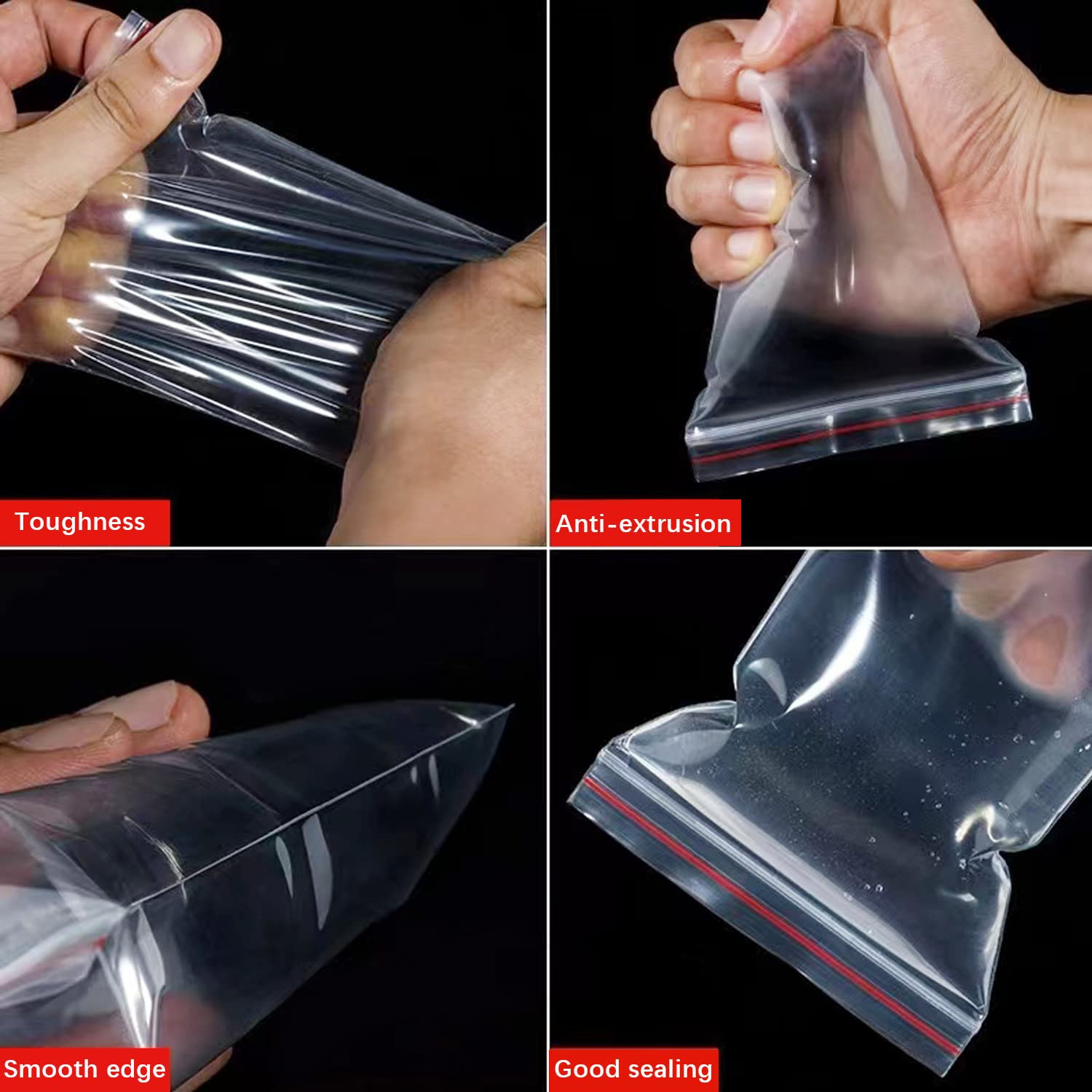 Petits Sacs En Plastique à Fermeture éclair, 100 Pièces, Transparents