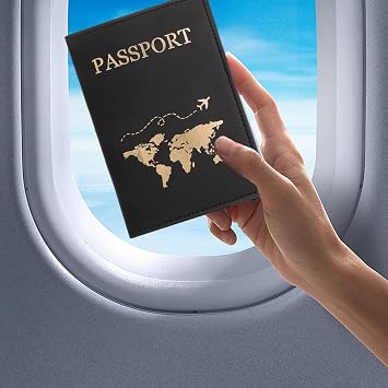 2 Pcs Passport Holder,UK Passport Cover,PU Leather Passport Case Organiser | Passport Wallet for Ticket Card,Business Cards, Credit Card,Boarding Passes,Travel Wallet Case for Men Women,White+Black