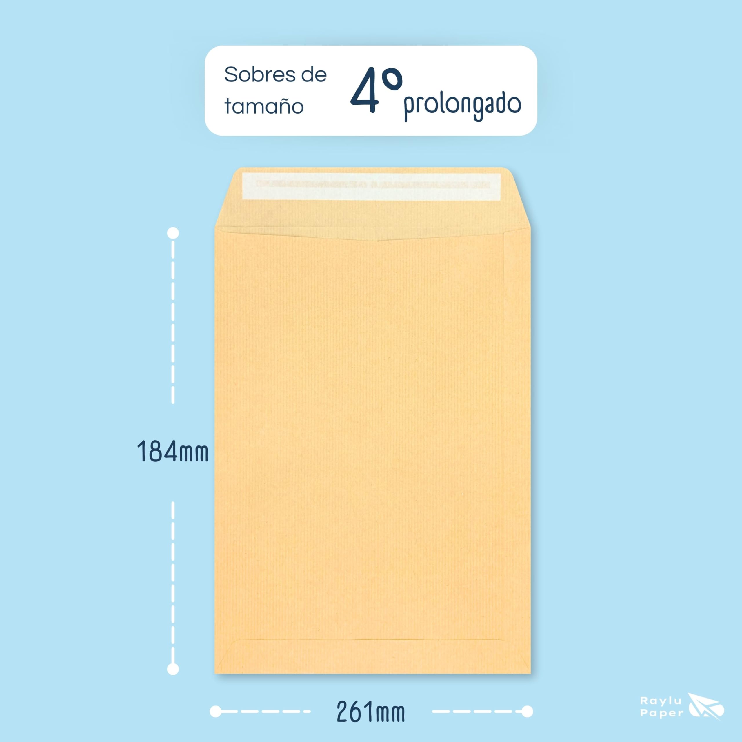 RAYLU PAPER duże papierowe koperty pakowe z samoprzylepnym zamknięciem do wysyłania dokumentów, łatwe i szybkie uszczelnienie, grubość 90 g/m² (4 przedłużone, 10 sztuk)