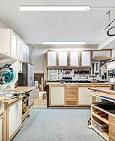 Vista 7 de Tubo de luz LED con enchufe, 2 pies, 2000 lúmenes, 5000 K, armario enlazable para garaje, cocina, baño, armario, oficina, 2 pies, triprueba, blanco