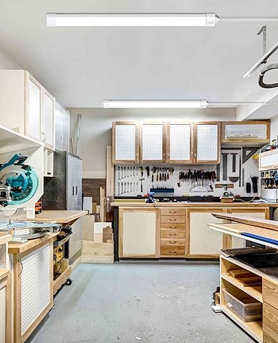 Miniatura 7 de Tubo de luz LED con enchufe, 2 pies, 2000 lúmenes, 5000 K, armario enlazable para garaje, cocina, baño, armario, oficina, 2 pies, triprueba, blanco