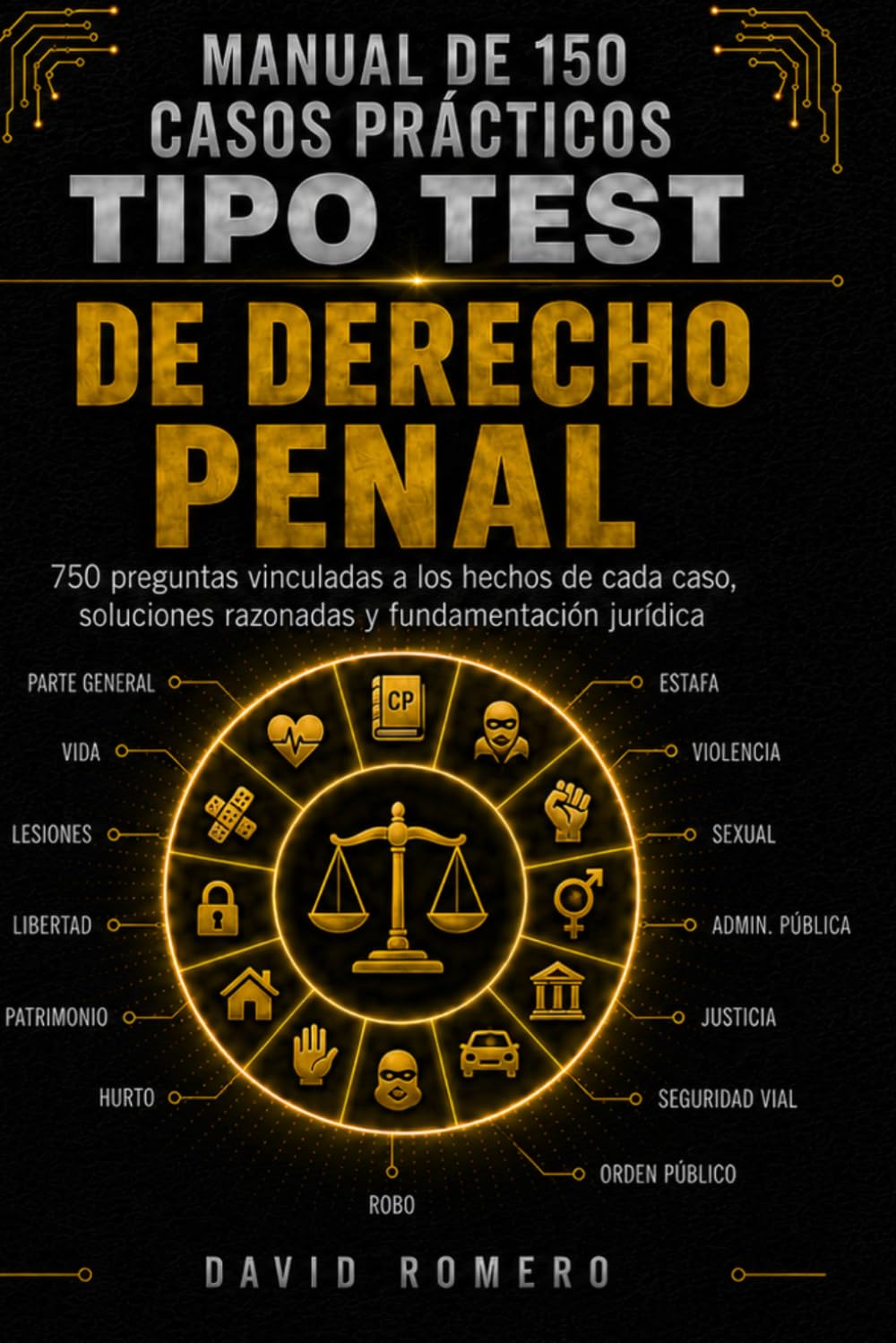 MANUAL DE 150 CASOS PRÁCTICOS TIPO TEST DE DERECHO PENAL: 750 preguntas vinculadas a los hechos de cada caso, soluciones razonadas y fundamentación jurídica