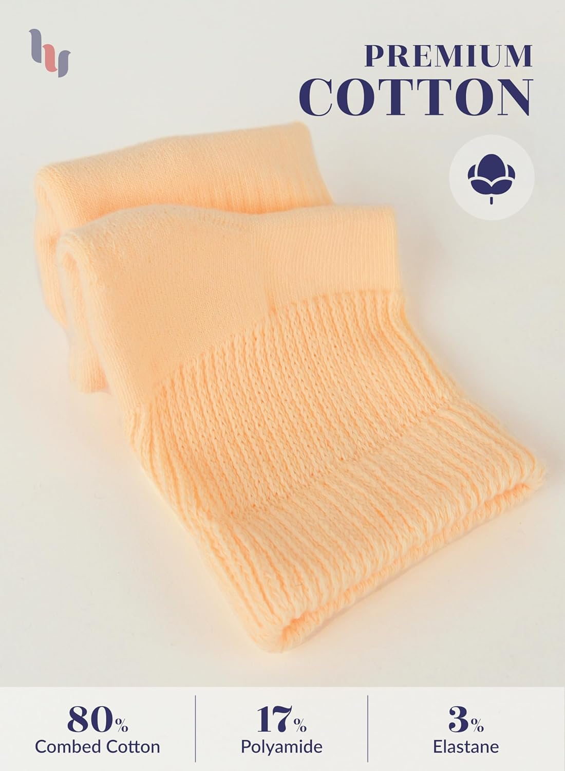 Hugh Ugoli Women's Cotton Diabetic Ankle Socks, Wide, Loose, Stretchy, Seamless Toe, Non Binding Top Semi Cushion, 3-6 Pairs - Image 3