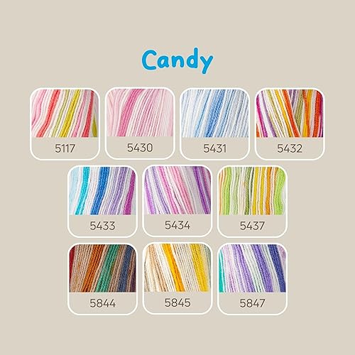 Miniatura 7 de Sensy Candy Yarn - Hilo de 3 madejas, 3.5 onzas, 251 yardas, multicolor para ganchillo y tejido, calibre ligero 3