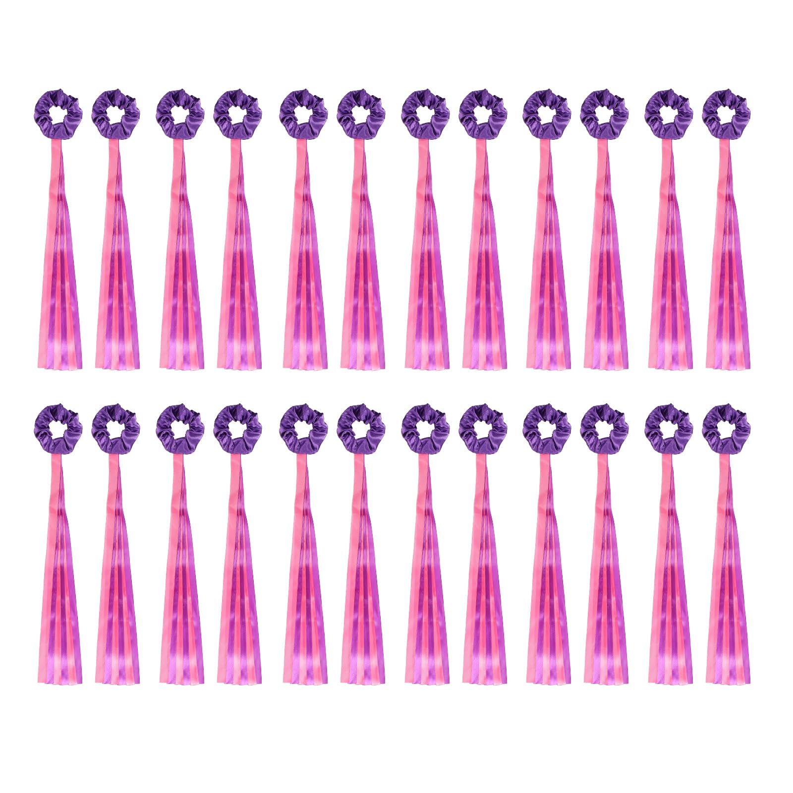 PATIKIL Dance Ribbons, 24 Pcs Ribbon Dance Streamers Hand Held Rhythm Streamers for Gymnastics Training Music Party Decoration Birthday Gift, Purple/Purple-Rose Red
