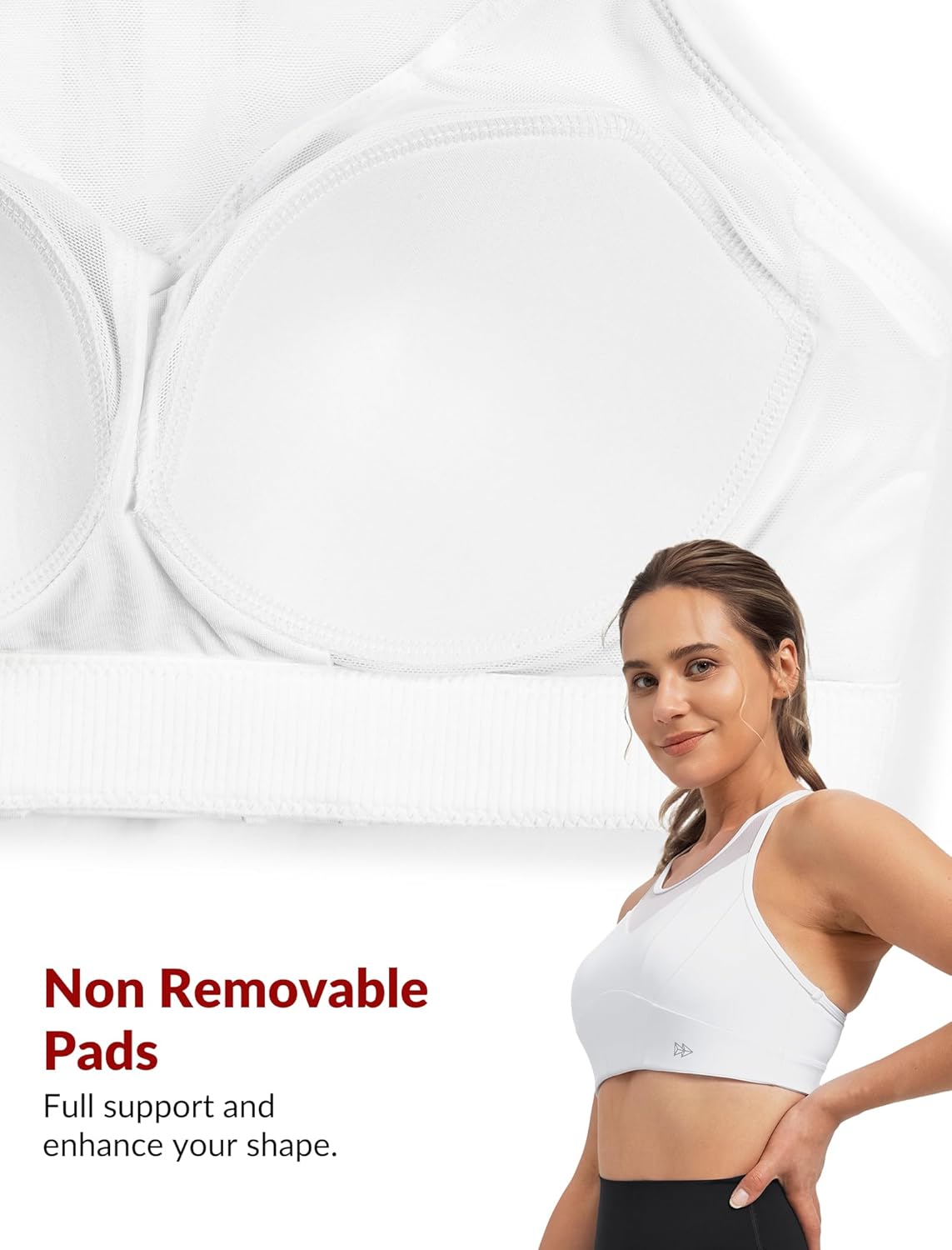 Yvette Racerback High Neck Sports Bra High Support Sports Bras for Women No Bounce Soft Moisture Wicking Supportive Running - Image 5