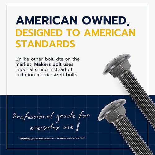 Miniatura 14 de El kit de pernos negros de carro de 1/2 pulgada x 10 pulgadas incluye 12 pernos, 12 arandelas y 12 tuercas, revestimiento de cerámica negra Ruspert