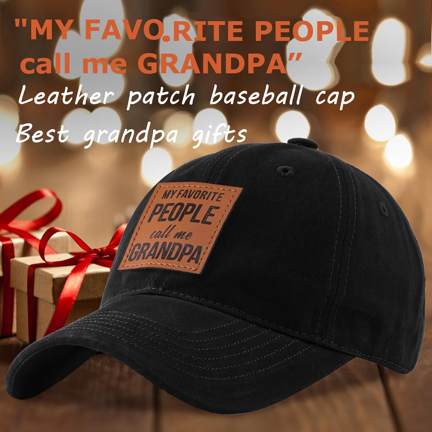 Funny Hats Gifts for Grandpa - Grandpa Gifts for Fathers Day Birthday from Grandkids Dad Hat Black - Image 2