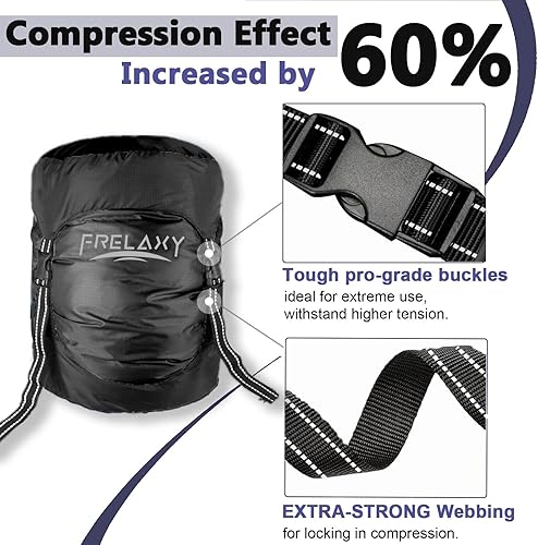 Miniatura 2 de Frelaxy - Bolsa de compresión con 40% más de almacenamiento Saco de dormir de compresión con capacidad de 11 L, 18 L, 30 L y 45 L, resistente al