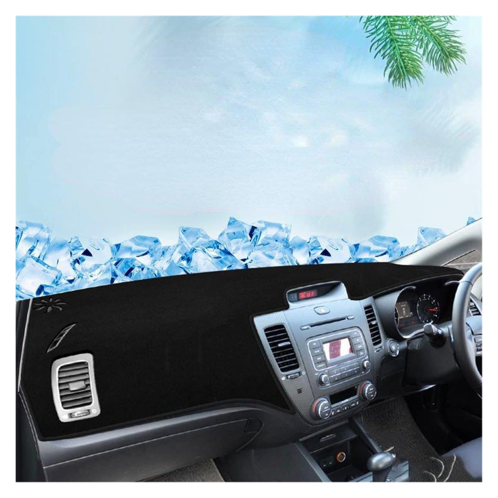 Cubierta de tablero para Kia K3 2013-2018 protector de salpicadero RHD negro 8