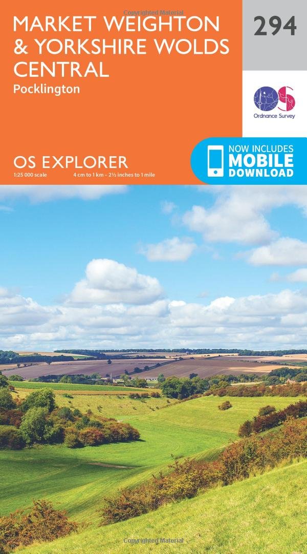 Market Weighton & Yorkshire Wolds Central Map | Pocklington | Ordnance Survey | OS Explorer Map 294 | England | Walks | Hiking | Maps | Adventure