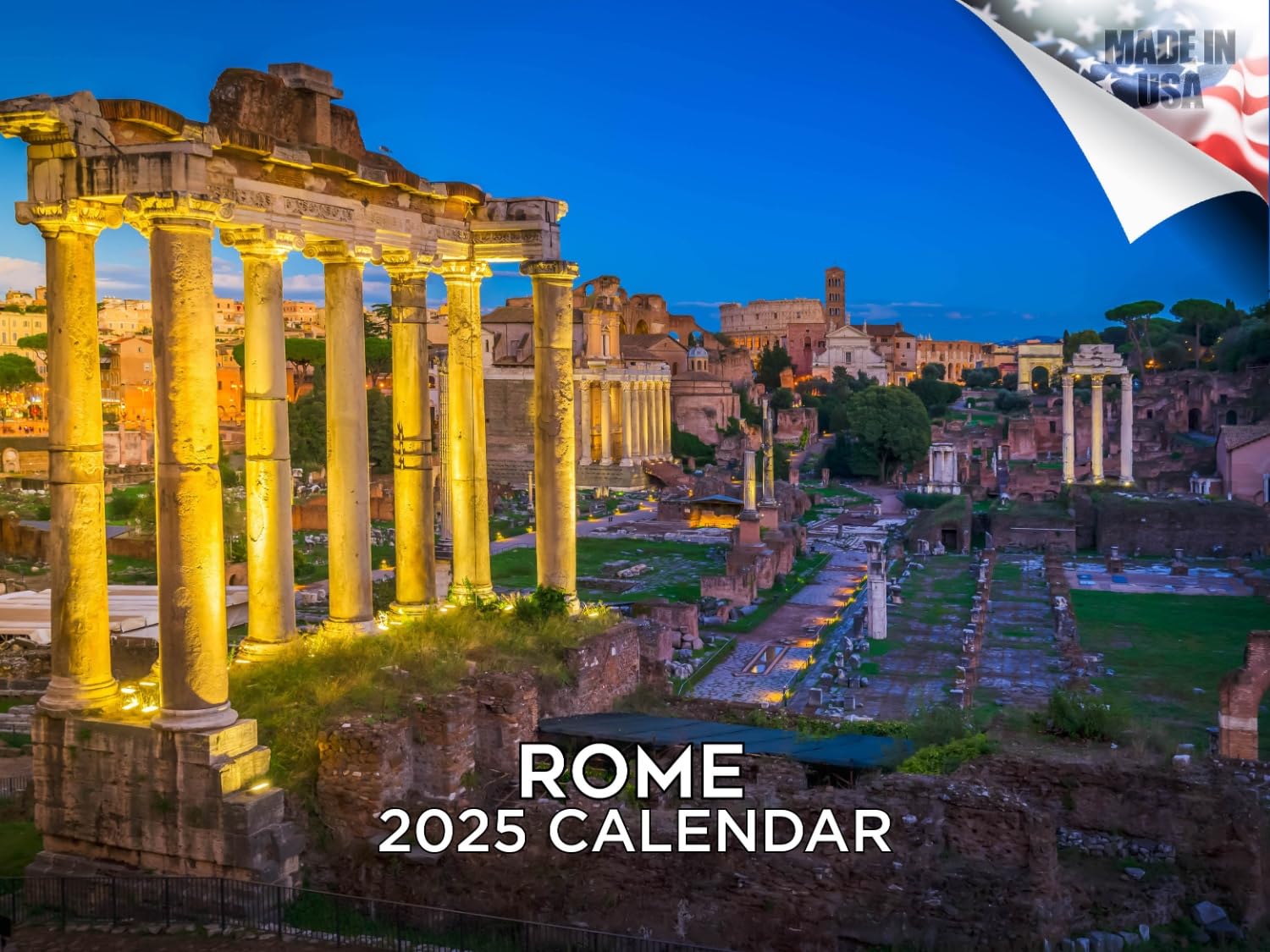 2025 2026 Rome Monthly Wall Planner - Travel Calendar - 12" x 18" Open - Thick No-Bleed Paper - Giftable - Academic Teacher's Organizing & Planning โ image 1