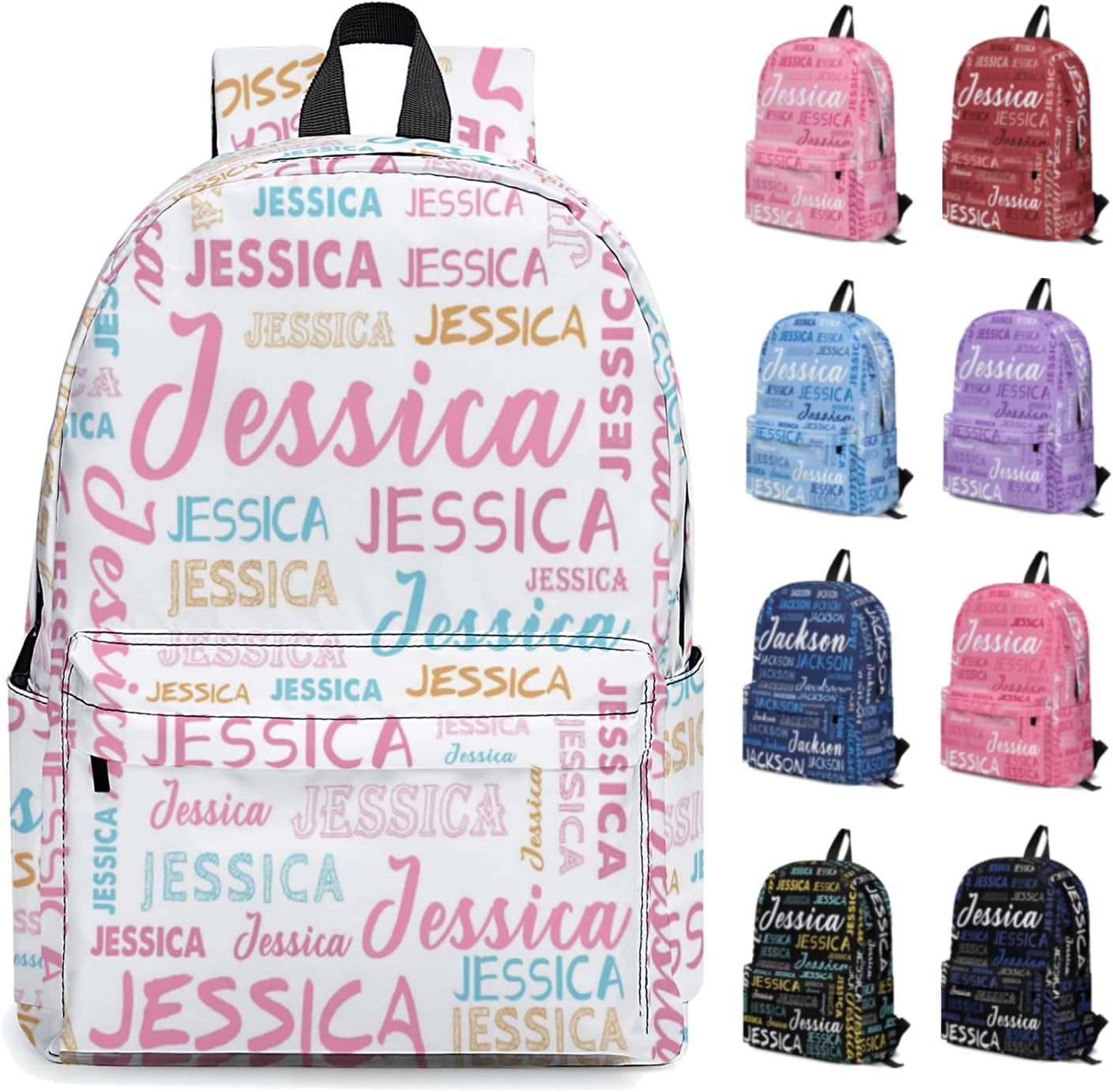 Custom Backpack for Boys Girls Kids, Personalized Name Bookbags Customize School Back Pack 17In Laptop Bags Women Men