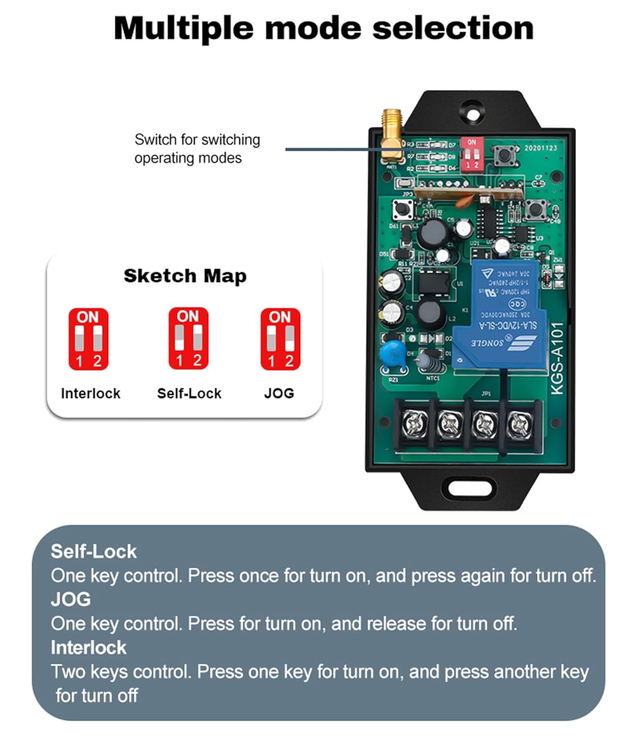 High Power Switch 110V Relay 30A with Remote Control Wireless Switch High Range Distance 8500 feet 3000M Suitable for Industry, Agriculture, Electric Light, Motor, Through Wall Remote (Black-1)